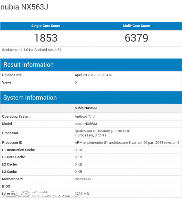 Nubia Z17 Leak