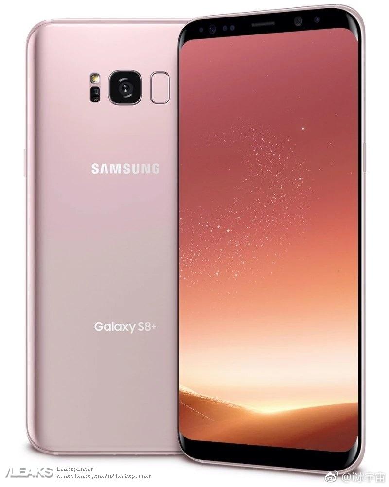 Press render showcasing Rose Gold Galaxy S8+